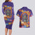 Mexico Day Of The Dead Couples Matching Long Sleeve Bodycon Dress and Hawaiian Shirt Sombrero Sugar Skull Marigold Pan De Muerto - Wonder Print Shop