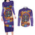 Mexico Day Of The Dead Couples Matching Long Sleeve Bodycon Dress and Long Sleeve Button Shirt Sombrero Sugar Skull Marigold Pan De Muerto - Wonder Print Shop