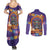Mexico Day Of The Dead Couples Matching Summer Maxi Dress and Long Sleeve Button Shirt Sombrero Sugar Skull Marigold Pan De Muerto - Wonder Print Shop