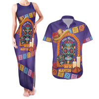 Mexico Day Of The Dead Couples Matching Tank Maxi Dress and Hawaiian Shirt Sombrero Sugar Skull Marigold Pan De Muerto - Wonder Print Shop