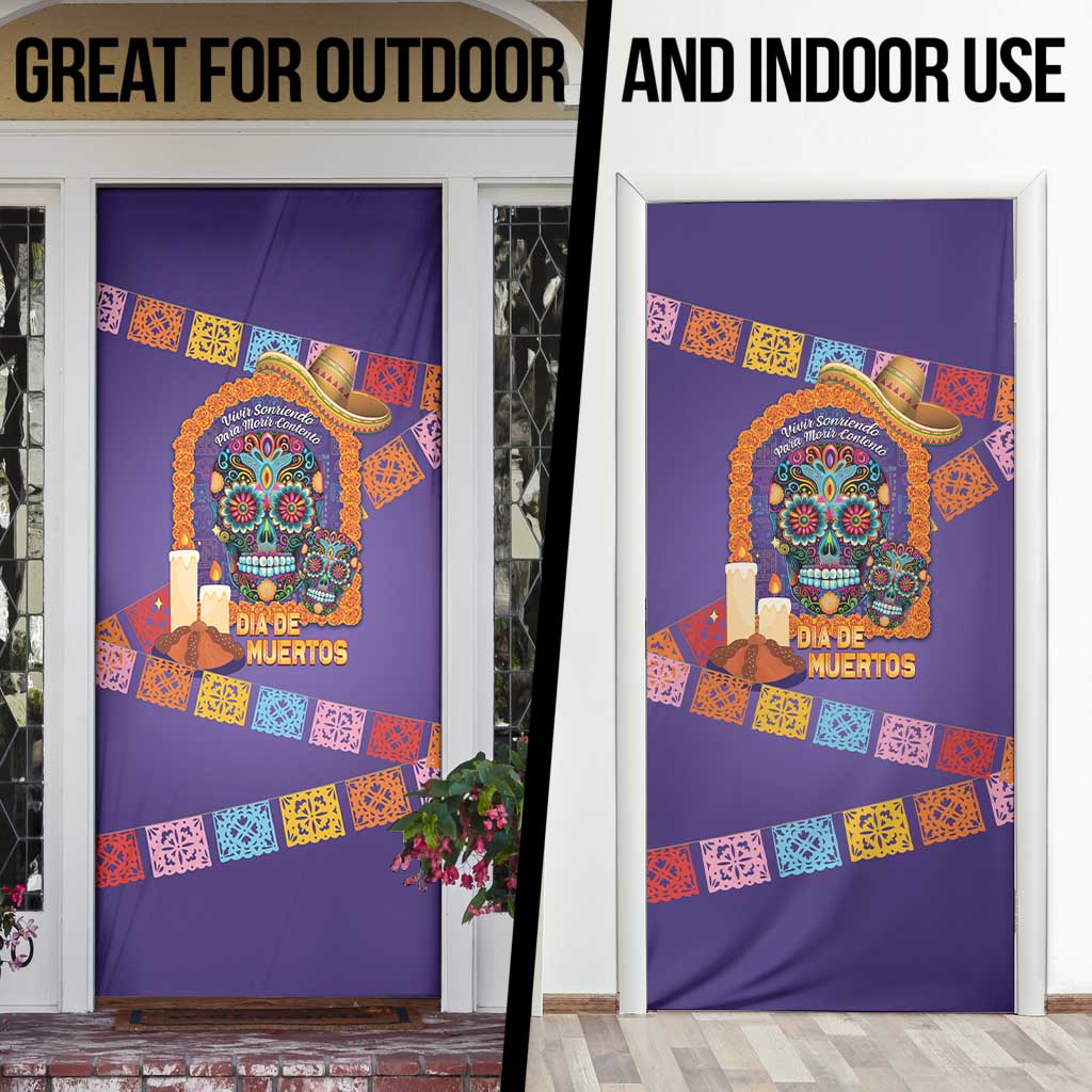 Mexico Day Of The Dead Door Cover Sombrero Sugar Skull Marigold Pan De Muerto - Wonder Print Shop