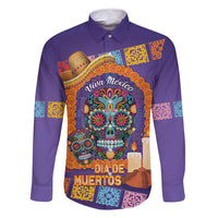 Mexico Day Of The Dead Family Matching Long Sleeve Bodycon Dress and Hawaiian Shirt Sombrero Sugar Skull Marigold Pan De Muerto - Wonder Print Shop