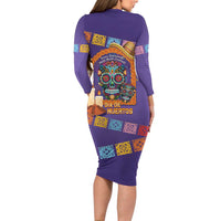 Mexico Day Of The Dead Family Matching Long Sleeve Bodycon Dress and Hawaiian Shirt Sombrero Sugar Skull Marigold Pan De Muerto - Wonder Print Shop