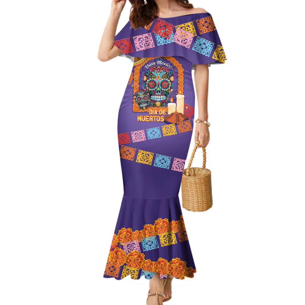 Mexico Day Of The Dead Family Matching Mermaid Dress and Hawaiian Shirt Sombrero Sugar Skull Marigold Pan De Muerto - Wonder Print Shop