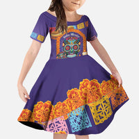 Mexico Day Of The Dead Family Matching Off Shoulder Maxi Dress and Hawaiian Shirt Sombrero Sugar Skull Marigold Pan De Muerto - Wonder Print Shop
