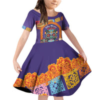 Mexico Day Of The Dead Family Matching Off Shoulder Short Dress and Hawaiian Shirt Sombrero Sugar Skull Marigold Pan De Muerto - Wonder Print Shop