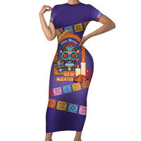 Mexico Day Of The Dead Family Matching Short Sleeve Bodycon Dress and Hawaiian Shirt Sombrero Sugar Skull Marigold Pan De Muerto - Wonder Print Shop