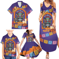 Mexico Day Of The Dead Family Matching Summer Maxi Dress and Hawaiian Shirt Sombrero Sugar Skull Marigold Pan De Muerto - Wonder Print Shop