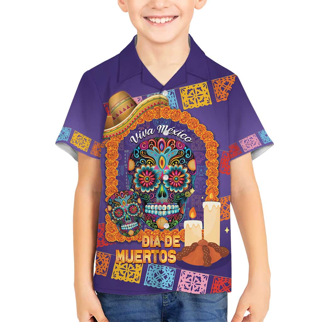Mexico Day Of The Dead Family Matching Summer Maxi Dress and Hawaiian Shirt Sombrero Sugar Skull Marigold Pan De Muerto - Wonder Print Shop