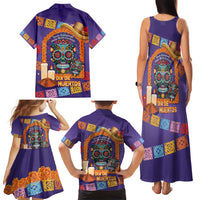 Mexico Day Of The Dead Family Matching Tank Maxi Dress and Hawaiian Shirt Sombrero Sugar Skull Marigold Pan De Muerto - Wonder Print Shop