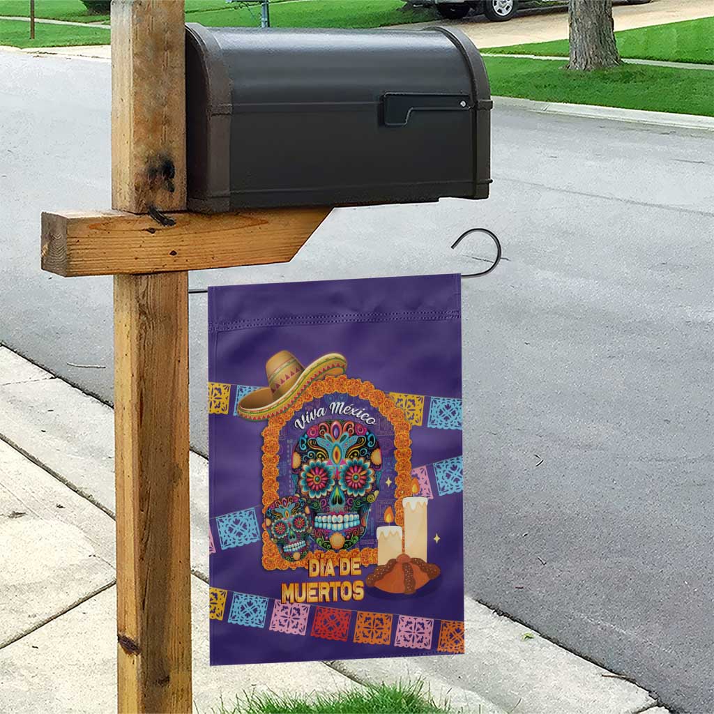 Mexico Day Of The Dead Garden Flag Sombrero Sugar Skull Marigold Pan De Muerto - Wonder Print Shop