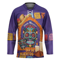 Mexico Day Of The Dead Hockey Jersey Sombrero Sugar Skull Marigold Pan De Muerto - Wonder Print Shop