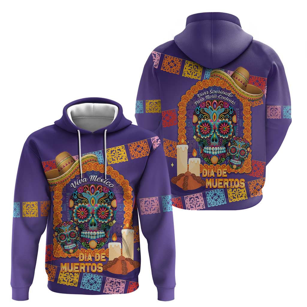 Mexico Day Of The Dead Hoodie Sombrero Sugar Skull Marigold Pan De Muerto - Wonder Print Shop