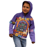 Mexico Day Of The Dead Kid Hoodie Sombrero Sugar Skull Marigold Pan De Muerto - Wonder Print Shop