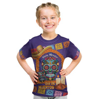 Mexico Day Of The Dead Kid T Shirt Sombrero Sugar Skull Marigold Pan De Muerto - Wonder Print Shop