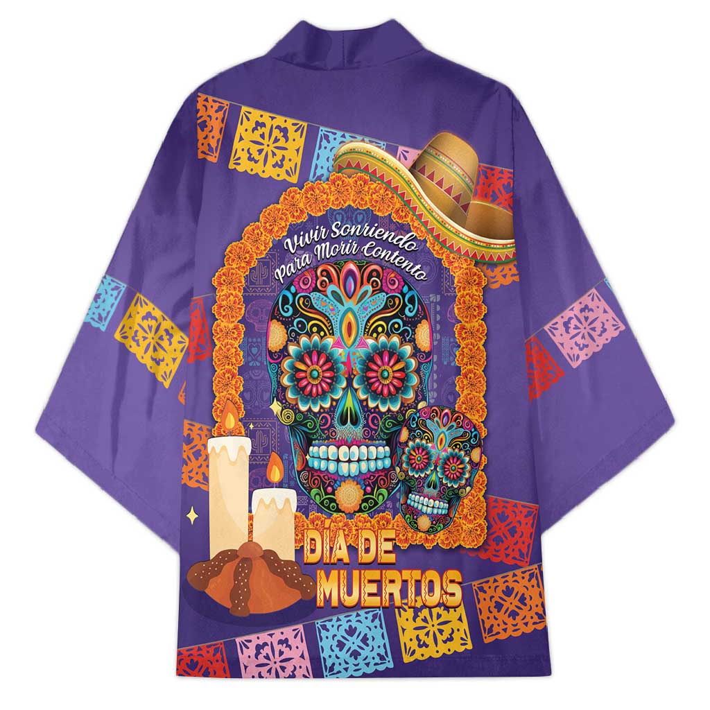 Mexico Day Of The Dead Kimono Sombrero Sugar Skull Marigold Pan De Muerto - Wonder Print Shop