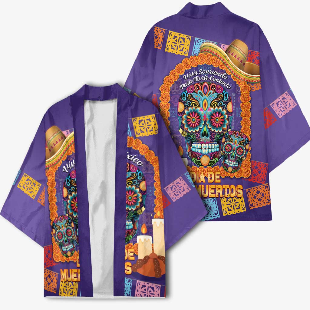 Mexico Day Of The Dead Kimono Sombrero Sugar Skull Marigold Pan De Muerto - Wonder Print Shop