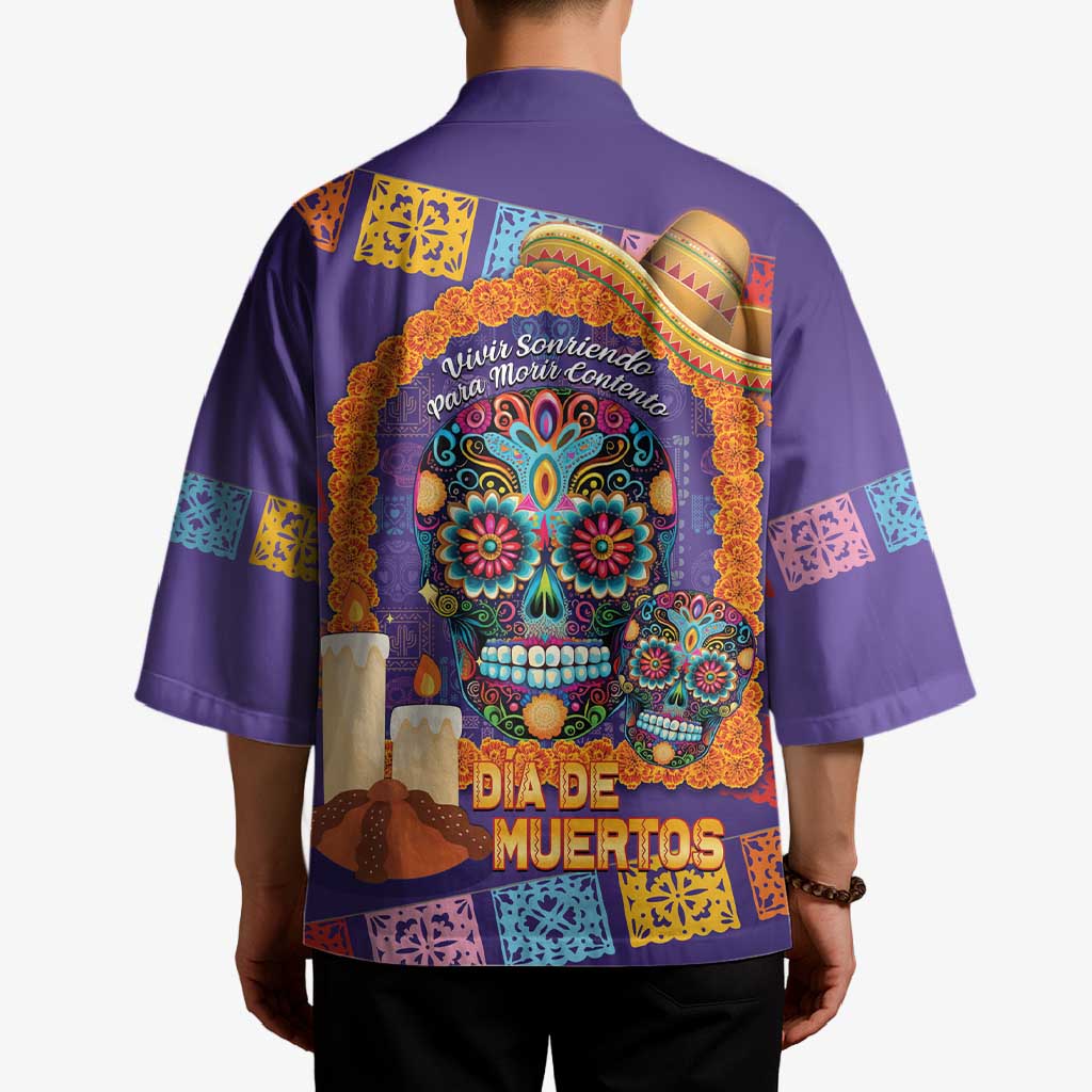 Mexico Day Of The Dead Kimono Sombrero Sugar Skull Marigold Pan De Muerto - Wonder Print Shop