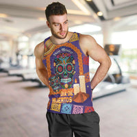 Mexico Day Of The Dead Men Tank Top Sombrero Sugar Skull Marigold Pan De Muerto - Wonder Print Shop