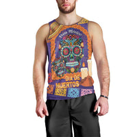 Mexico Day Of The Dead Men Tank Top Sombrero Sugar Skull Marigold Pan De Muerto - Wonder Print Shop
