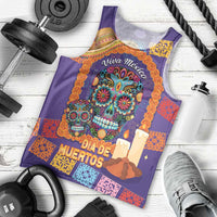 Mexico Day Of The Dead Men Tank Top Sombrero Sugar Skull Marigold Pan De Muerto - Wonder Print Shop
