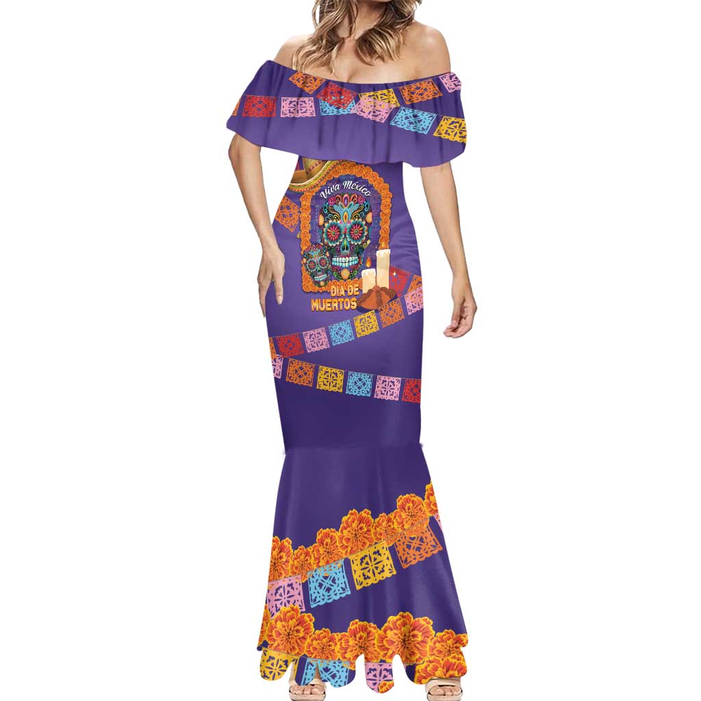 Mexico Day Of The Dead Mermaid Dress Sombrero Sugar Skull Marigold Pan De Muerto - Wonder Print Shop