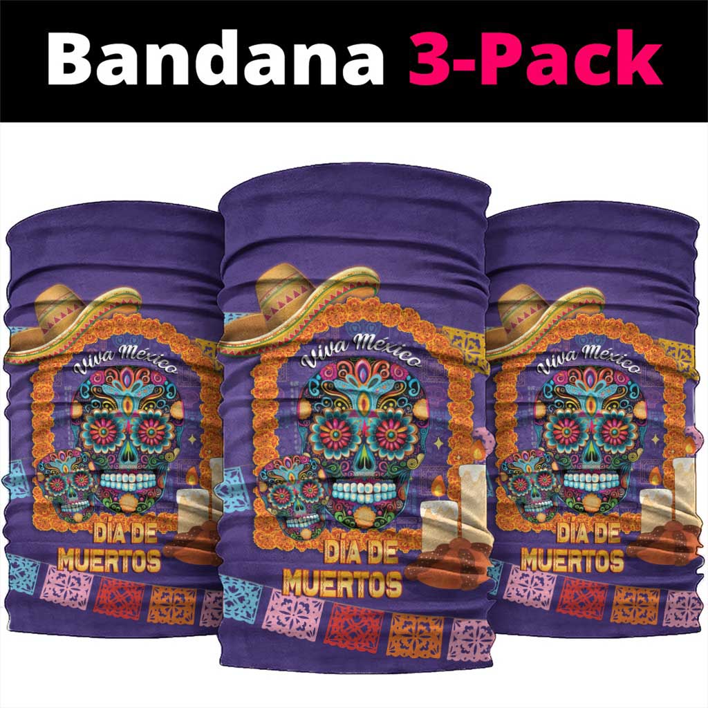 Mexico Day Of The Dead Neck Gaiter Sombrero Sugar Skull Marigold Pan De Muerto - Wonder Print Shop
