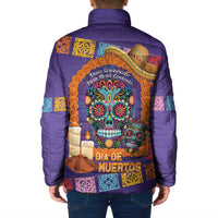 Mexico Day Of The Dead Padded Jacket Sombrero Sugar Skull Marigold Pan De Muerto - Wonder Print Shop