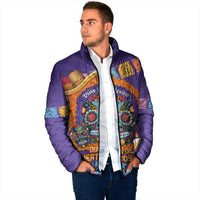 Mexico Day Of The Dead Padded Jacket Sombrero Sugar Skull Marigold Pan De Muerto - Wonder Print Shop