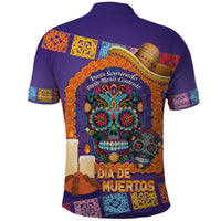 Mexico Day Of The Dead Polo Shirt Sombrero Sugar Skull Marigold Pan De Muerto - Wonder Print Shop