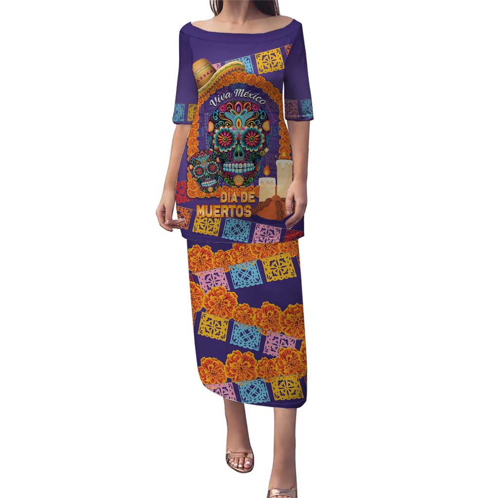 Mexico Day Of The Dead Puletasi Sombrero Sugar Skull Marigold Pan De Muerto - Wonder Print Shop