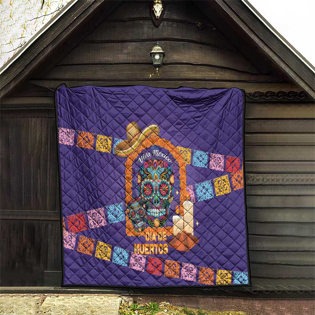 Mexico Day Of The Dead Quilt Sombrero Sugar Skull Marigold Pan De Muerto - Wonder Print Shop