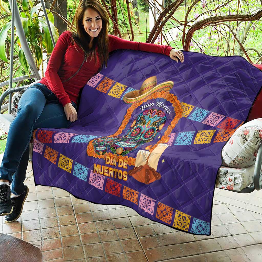 Mexico Day Of The Dead Quilt Sombrero Sugar Skull Marigold Pan De Muerto - Wonder Print Shop