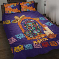 Mexico Day Of The Dead Quilt Bed Set Sombrero Sugar Skull Marigold Pan De Muerto - Wonder Print Shop