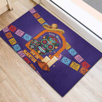 Mexico Day Of The Dead Rubber Doormat Sombrero Sugar Skull Marigold Pan De Muerto - Wonder Print Shop