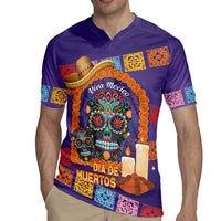 Mexico Day Of The Dead Rugby Jersey Sombrero Sugar Skull Marigold Pan De Muerto - Wonder Print Shop