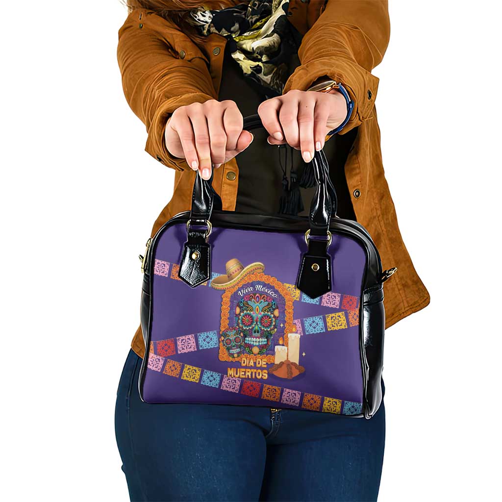 Mexico Day Of The Dead Shoulder Handbag Sombrero Sugar Skull Marigold Pan De Muerto - Wonder Print Shop