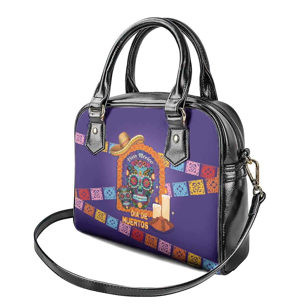 Mexico Day Of The Dead Shoulder Handbag Sombrero Sugar Skull Marigold Pan De Muerto - Wonder Print Shop