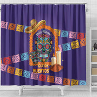 Mexico Day Of The Dead Shower Curtain Sombrero Sugar Skull Marigold Pan De Muerto - Wonder Print Shop