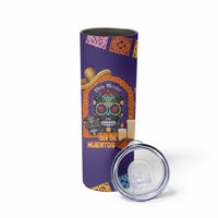 Mexico Day Of The Dead Skinny Tumbler Sombrero Sugar Skull Marigold Pan De Muerto - Wonder Print Shop
