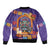 Mexico Day Of The Dead Sleeve Zip Bomber Jacket Sombrero Sugar Skull Marigold Pan De Muerto - Wonder Print Shop