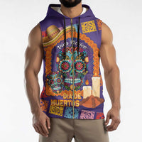 Mexico Day Of The Dead Sleeveless Zip Hoodie Sombrero Sugar Skull Marigold Pan De Muerto - Wonder Print Shop