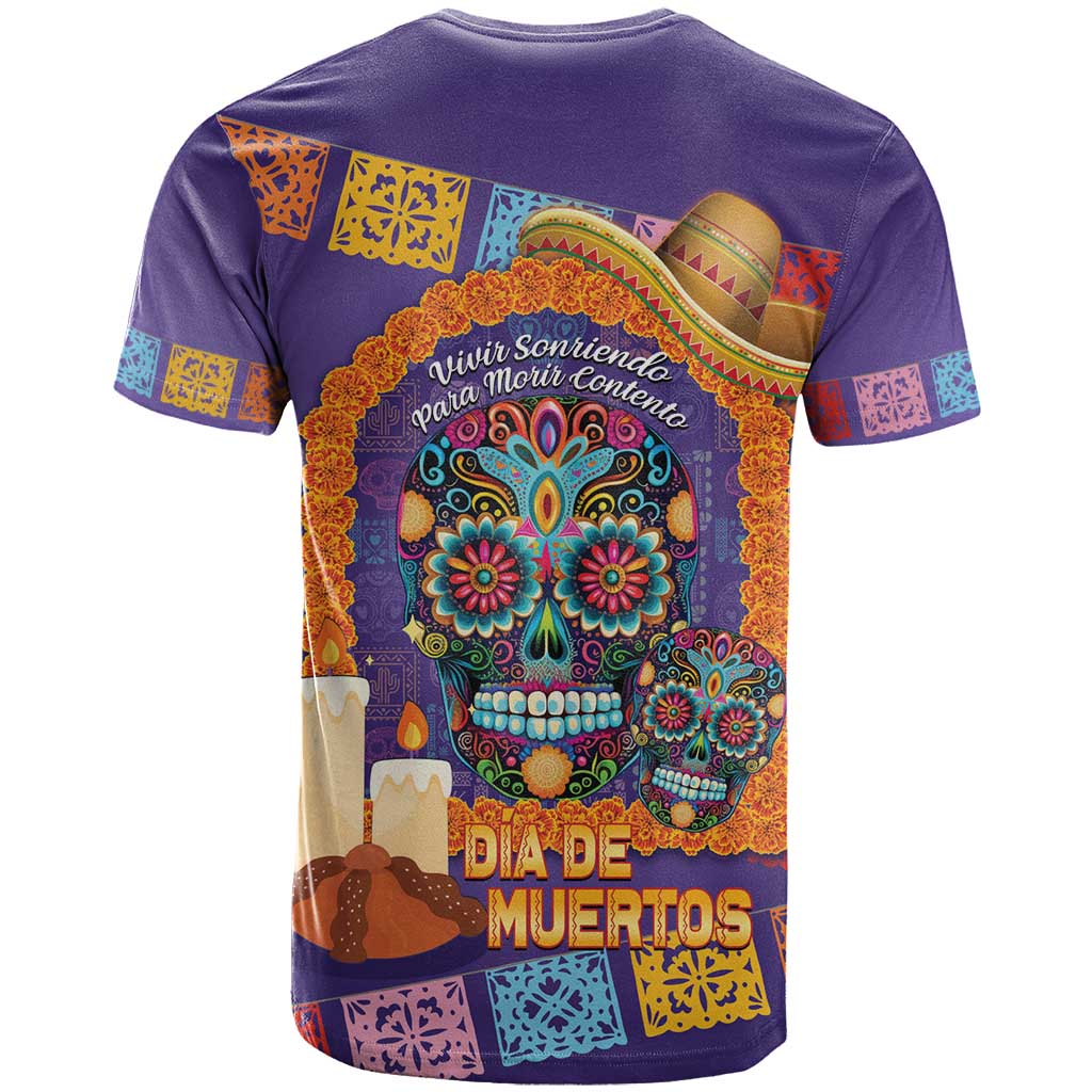 Mexico Day Of The Dead T Shirt Sombrero Sugar Skull Marigold Pan De Muerto - Wonder Print Shop