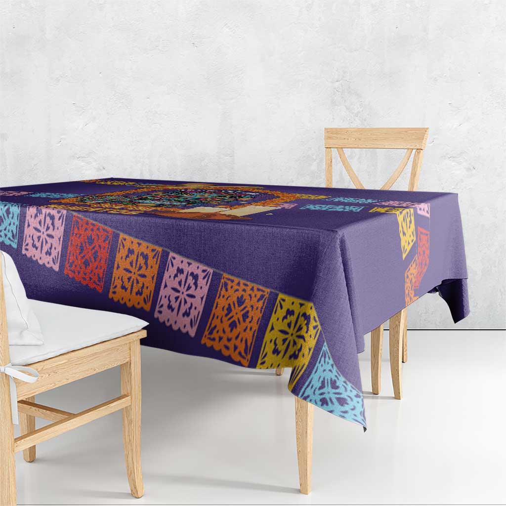 Mexico Day Of The Dead Tablecloth Sombrero Sugar Skull Marigold Pan De Muerto - Wonder Print Shop
