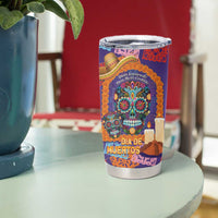 Mexico Day Of The Dead Tumbler Cup Sombrero Sugar Skull Marigold Pan De Muerto - Wonder Print Shop