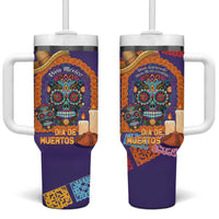 Mexico Day Of The Dead Tumbler With Handle Sombrero Sugar Skull Marigold Pan De Muerto - Wonder Print Shop