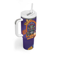 Mexico Day Of The Dead Tumbler With Handle Sombrero Sugar Skull Marigold Pan De Muerto - Wonder Print Shop