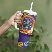Mexico Day Of The Dead Tumbler With Handle Sombrero Sugar Skull Marigold Pan De Muerto - Wonder Print Shop