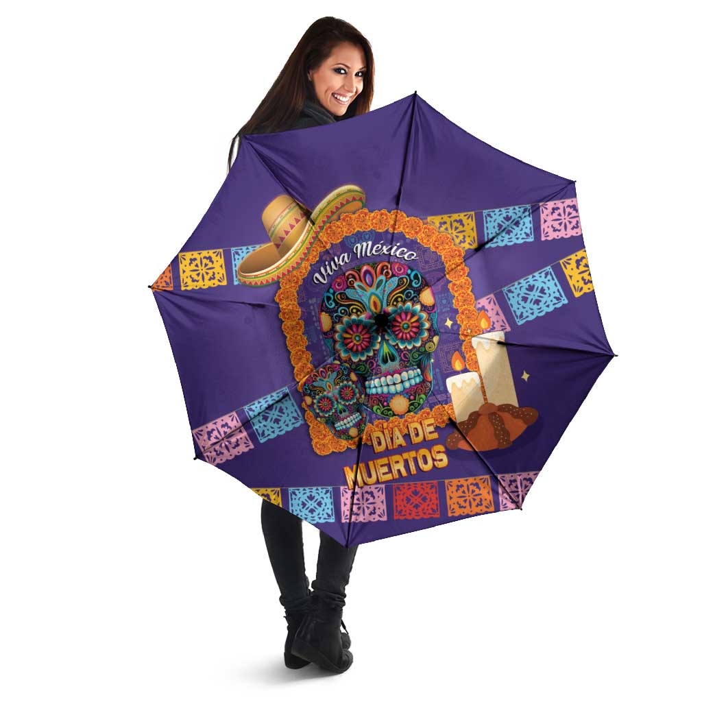 Mexico Day Of The Dead Umbrella Sombrero Sugar Skull Marigold Pan De Muerto - Wonder Print Shop