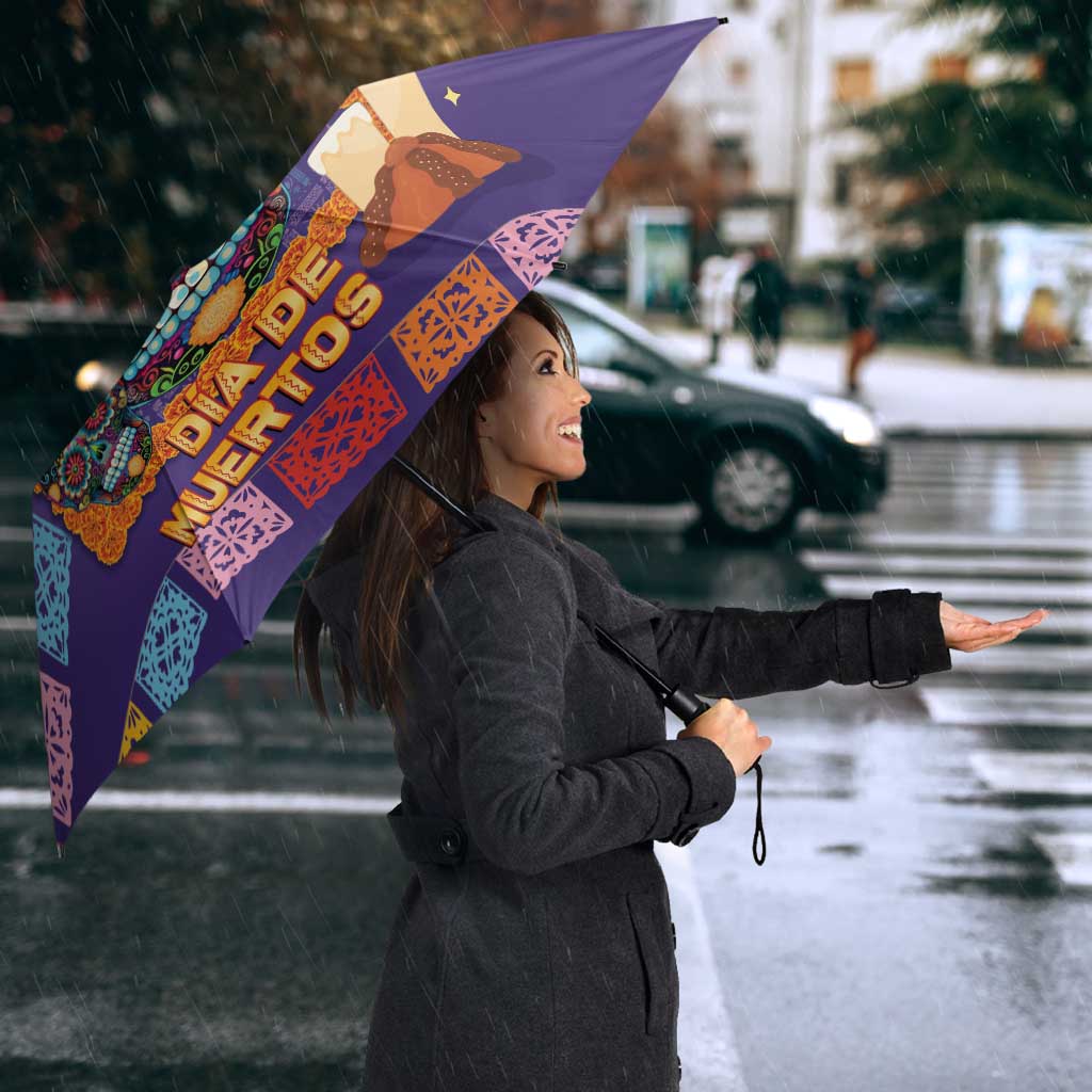 Mexico Day Of The Dead Umbrella Sombrero Sugar Skull Marigold Pan De Muerto - Wonder Print Shop